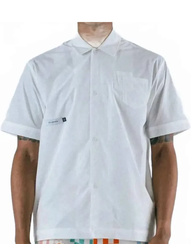 Short Sleeve Poplin Button-up Shirt