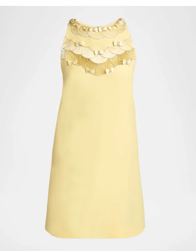 Embroidered Mini Shift Dress