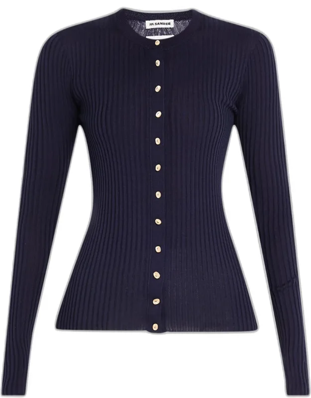 Ribbed Crewneck Cardigan