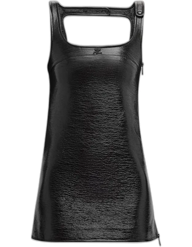 Re-edition A-line Vinyl Mini Dress