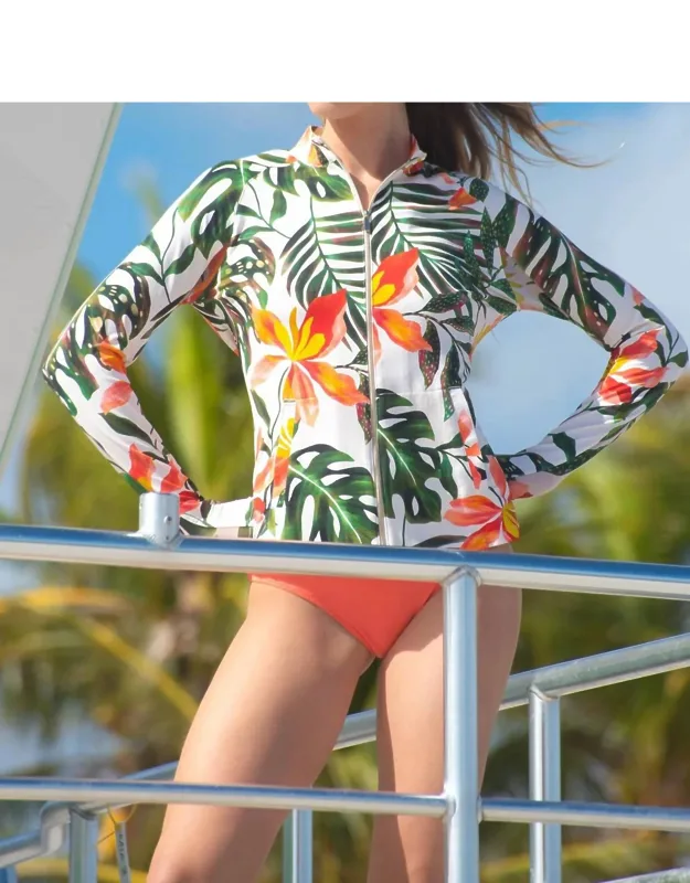 Koloa Performance Tropical Long Sleeve Top Jacket In Multi