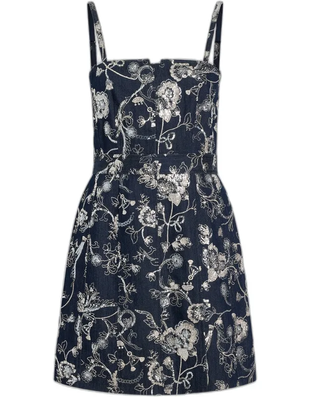 Embroidered Mini Dress