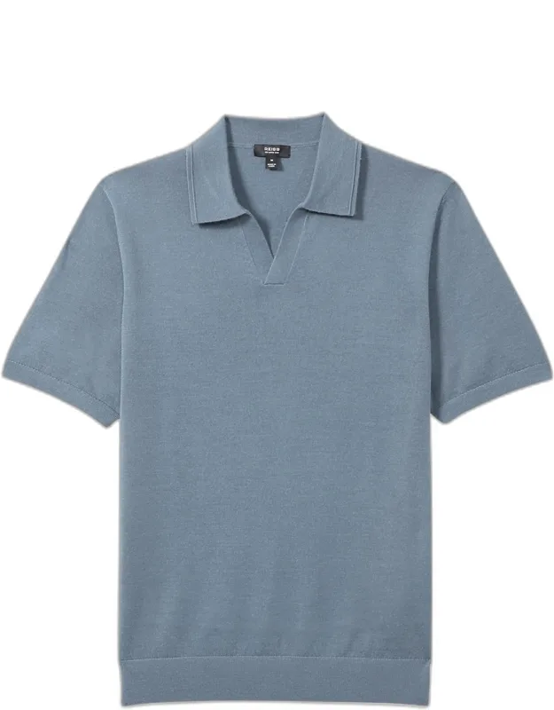 Duchie Merino Wool Open Collar Polo Shirt