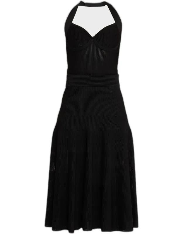 Ribbed Halter Midi Dress