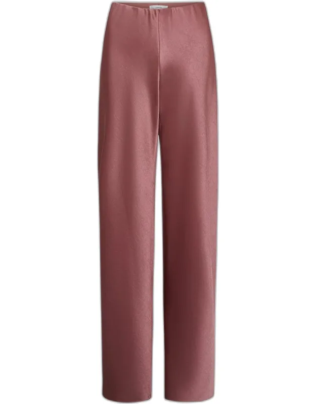 Fluid Bias-cut Crushed Satin Pants