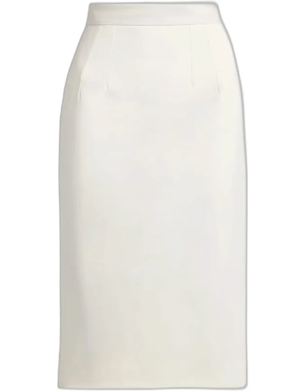 Wool-stretch Cady Pencil Skirt
