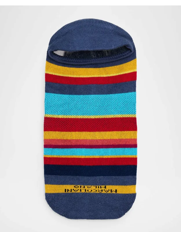 Invisible Multicolor Stripe Cotton No-show Sneaker Socks