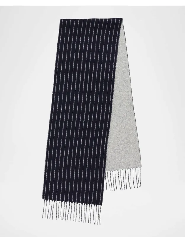 Lizard Solid To Stripe Double-face Silk And Cashmere Scarf