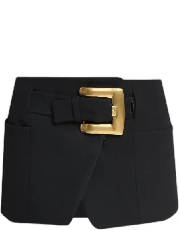 Belted Micro Wrap Skirt