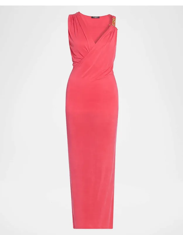 Draped Jersey Ankle Dress