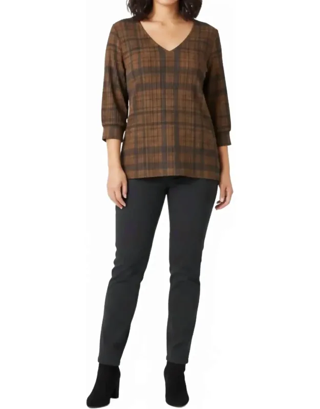 Plaid Knit Top