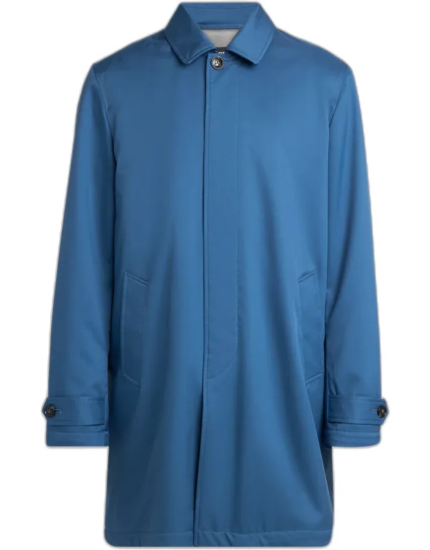 Concealed-placket Raincoat