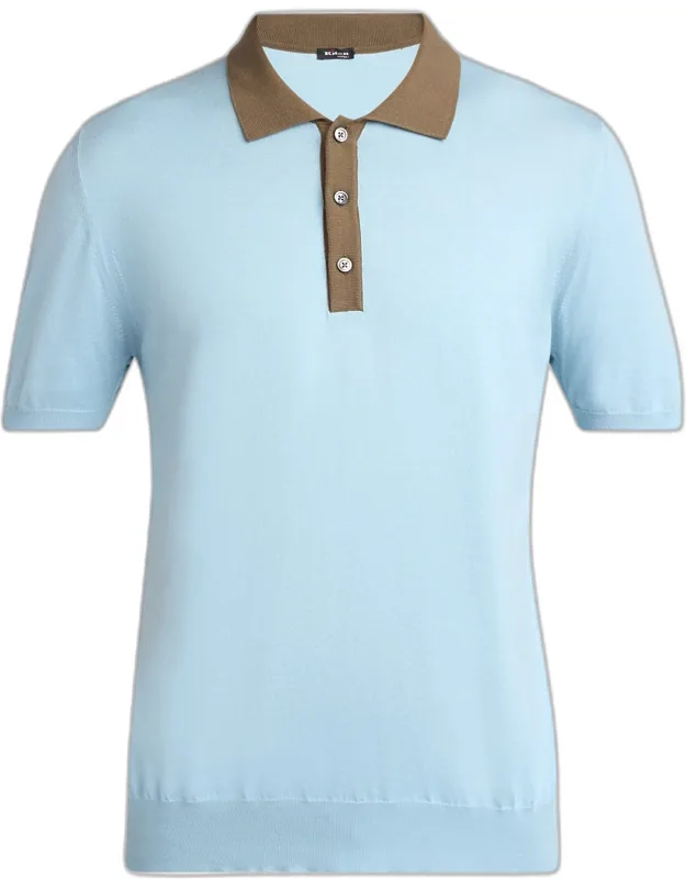 Cotton Knit Contrast-trim Polo Shirt