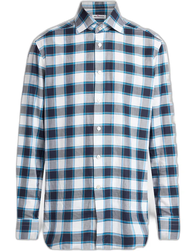 Cotton Plaid And Mother Of Pearl Button-down Shirt