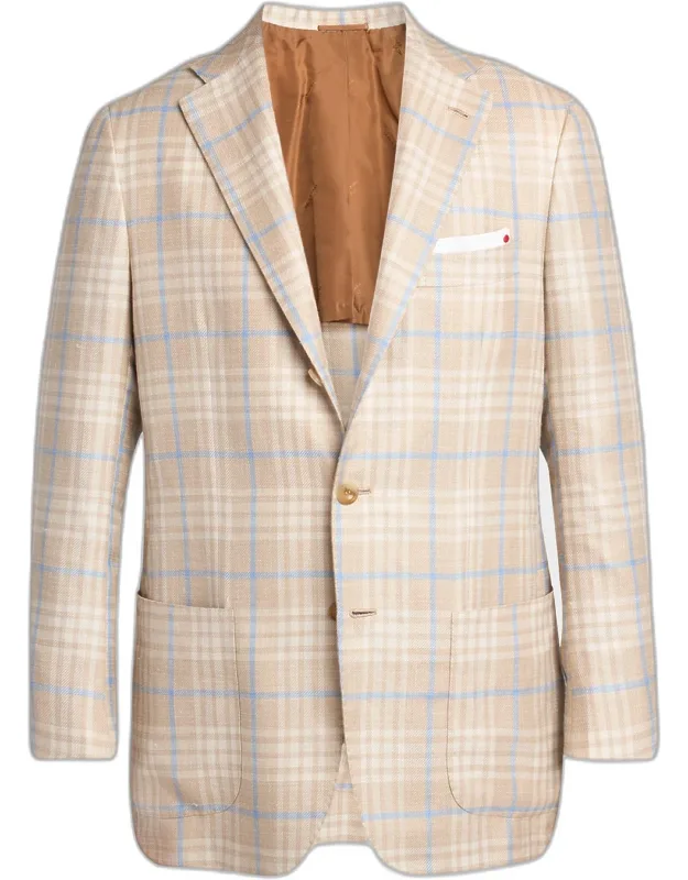 Plaid Cashmere-blend Single-breasted Blazer