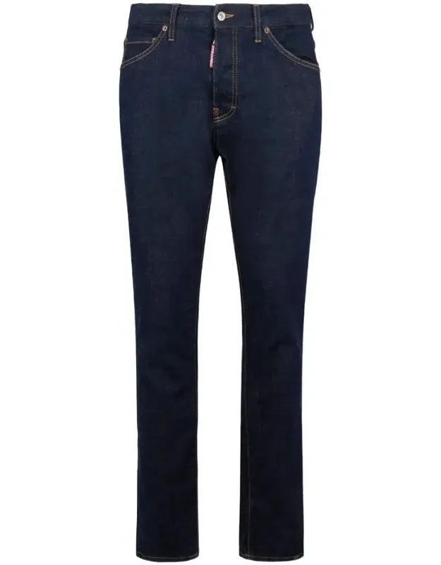 Jeans With Five Pockets And Button Fastening