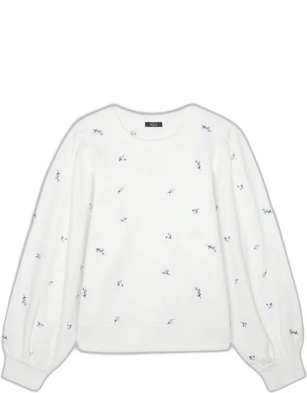 Floral Puff-sleeve Sweatshirt