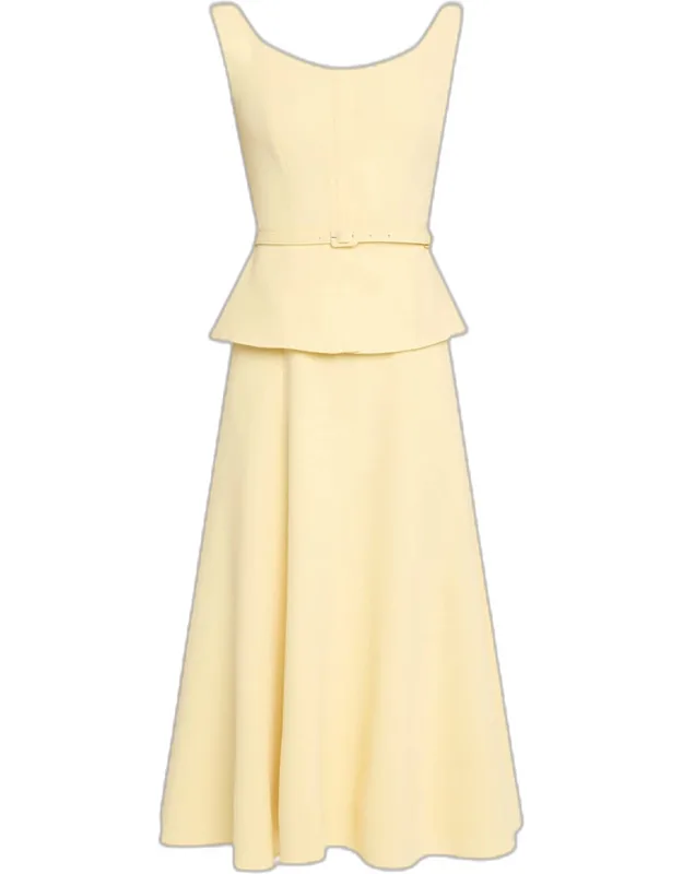 Structured Peplum Midi Dress