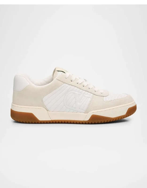 Mixed Leather Low-top Sneakers