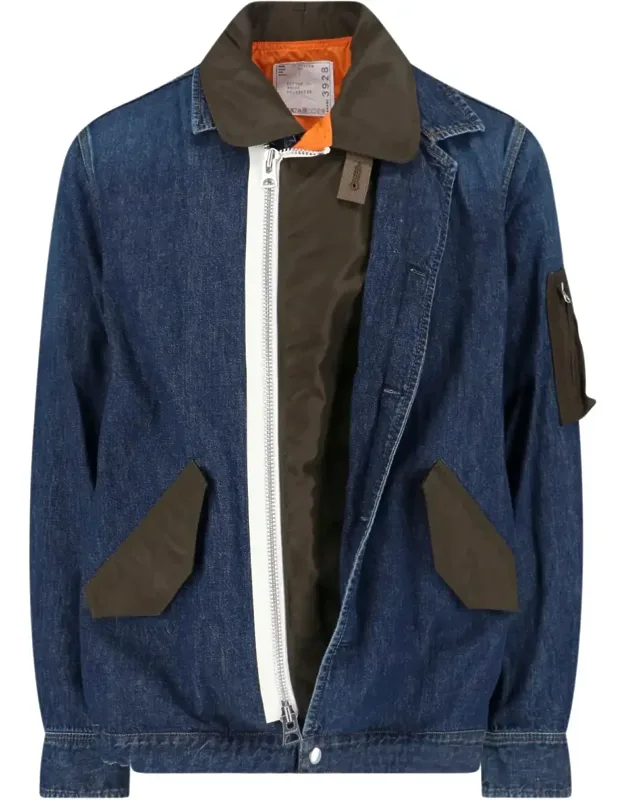 Denim And Nylon Jacket