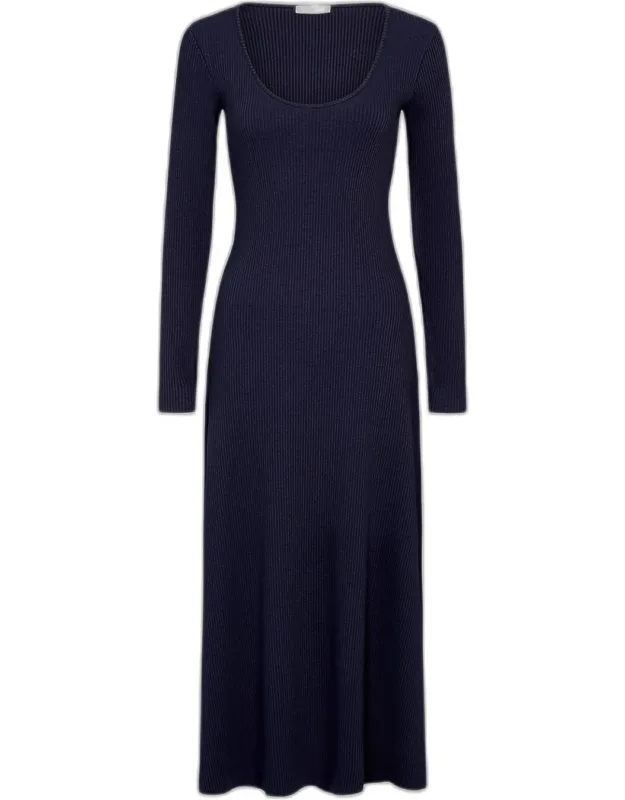 Rib-knit Midi Dress