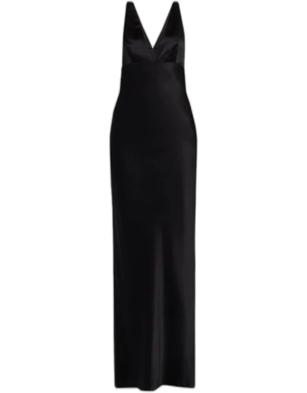 Empire-waist Sleeveless Silk Bias Maxi Dress