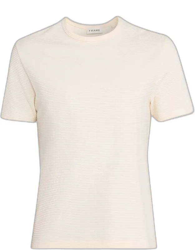 Cotton Jacquard Crewneck T-shirt