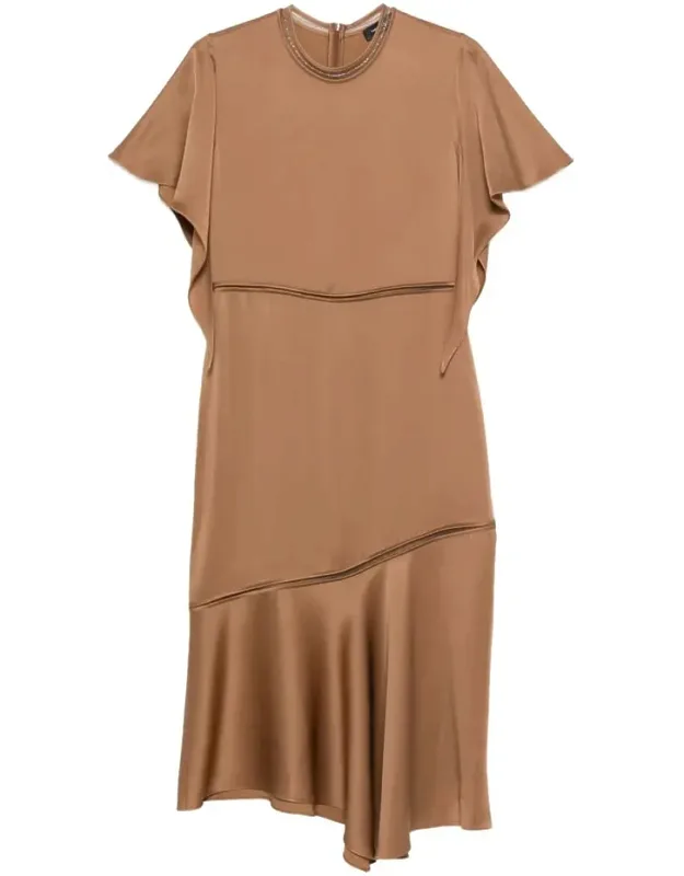 Dress With Round Neck And Short Sleeves