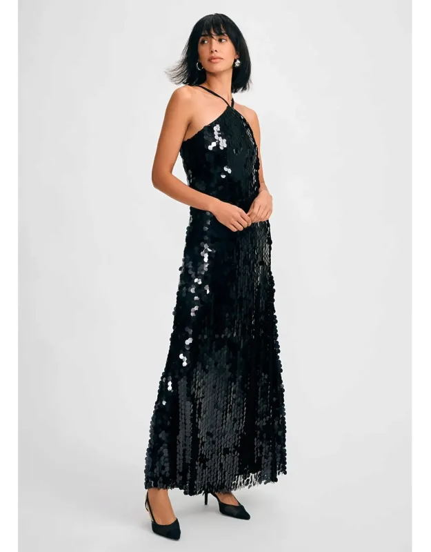 Pailette Halter Dress