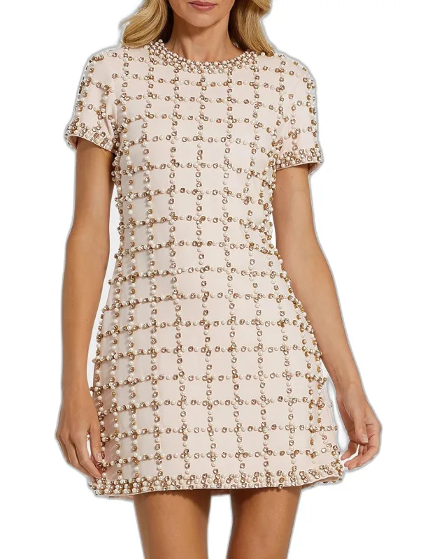 Beaded Sheath Mini Dress