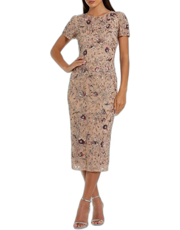 Sequin-embellished Mesh Midi Dress