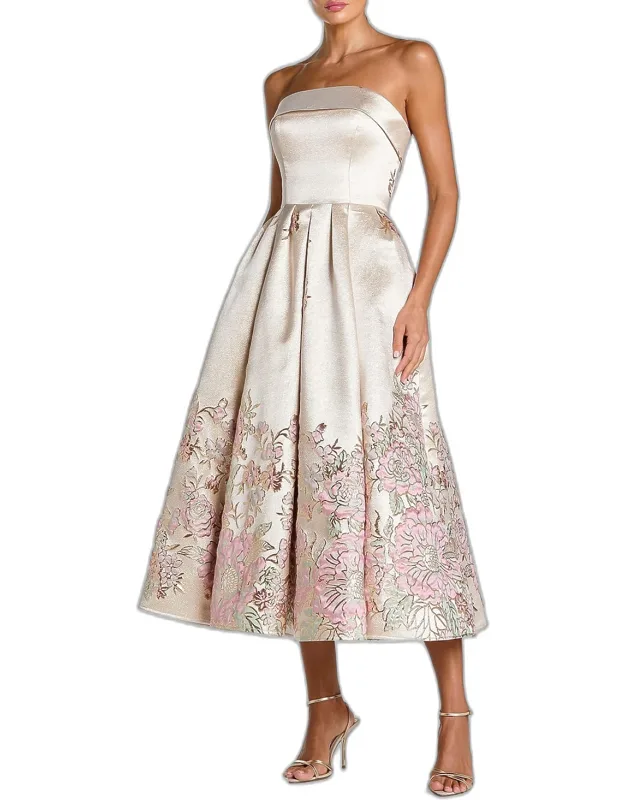 Brocade A-line Midi Dress