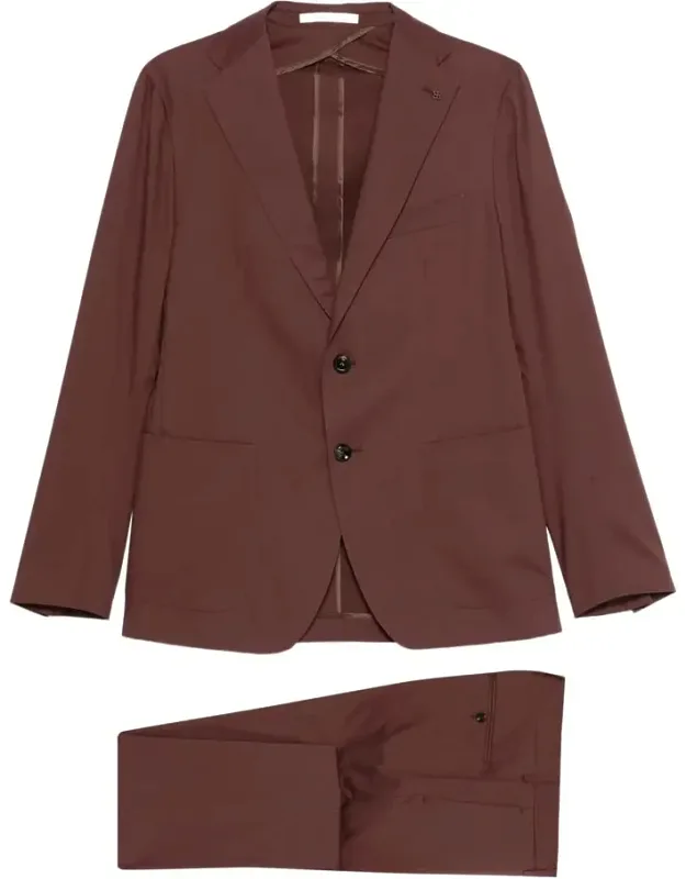 Suit With Notched Lapels And Patch Pockets