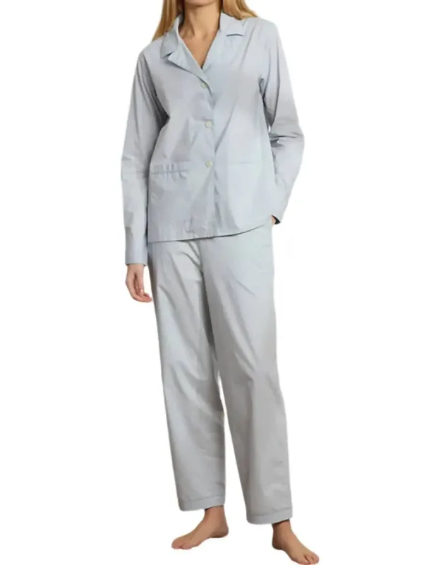 Organic Cotton Poplin Long Pajama Set