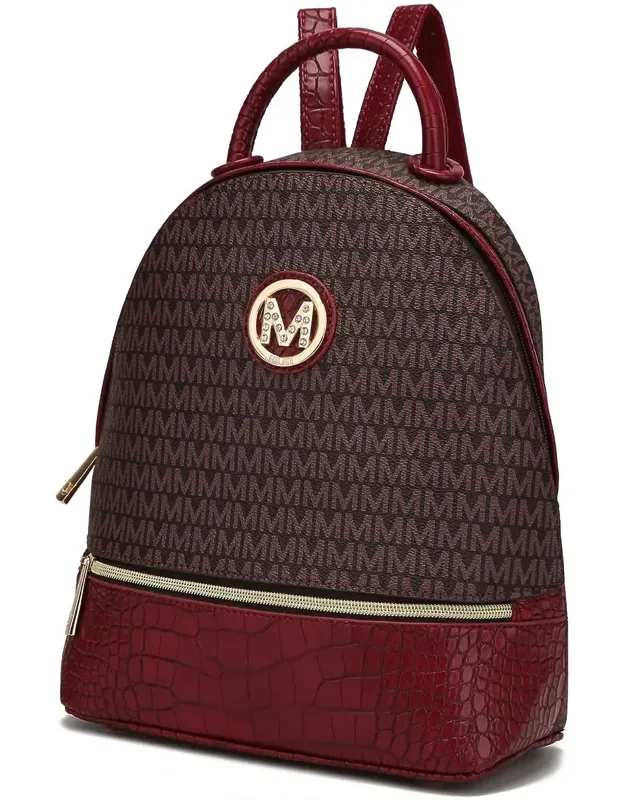 Denice Signature Backpack Vegan Leather Daypack Bag