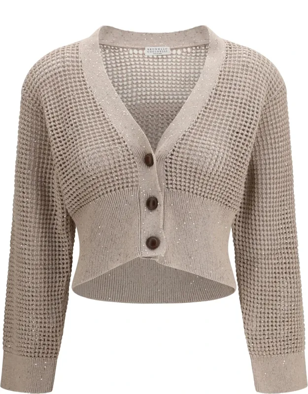 Sequined Mesh Cardigan