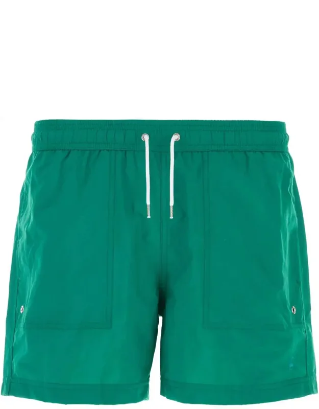 Emerald Green Nylon Swimming Shorts