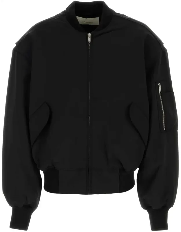 Stretch Polyester Blend Bomber Jacket