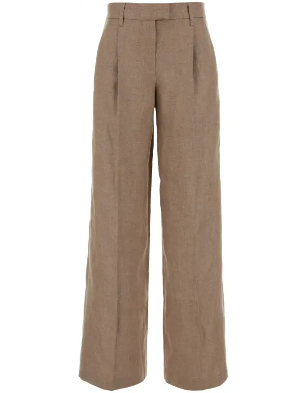 Linen Blend Wide-leg Pants