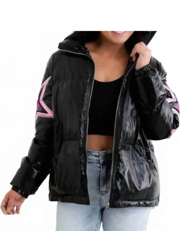 Star Metallic Puffer Jacket