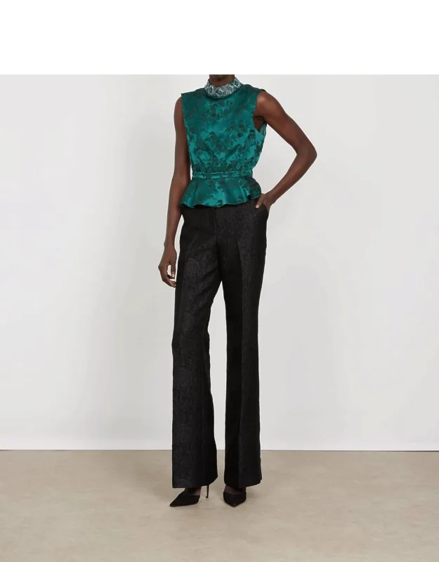 Embossed Floral Satin Top