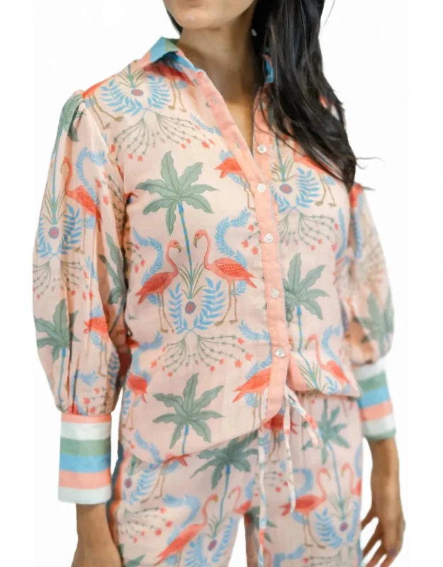 Button Down Top In Linen