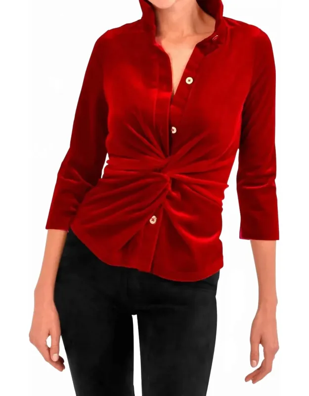 Twist And Shout Velvet Blouse