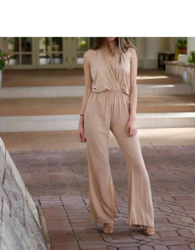Smoke Halter Flare Jumpsuit