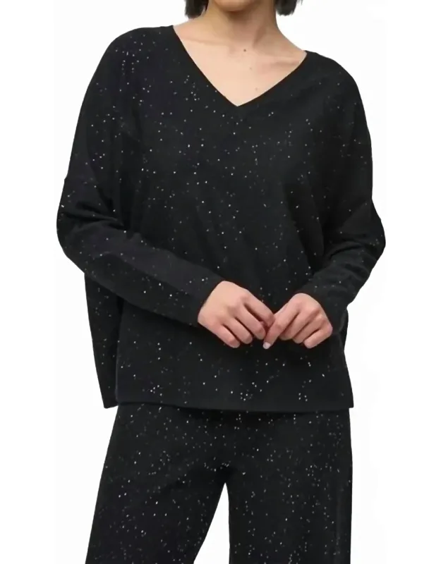 Sequined Sweater Knit Boxy Top