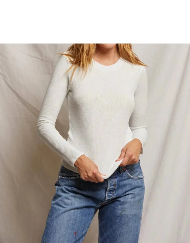 Jolie Rib Long Sleeve Crewneck Sweater