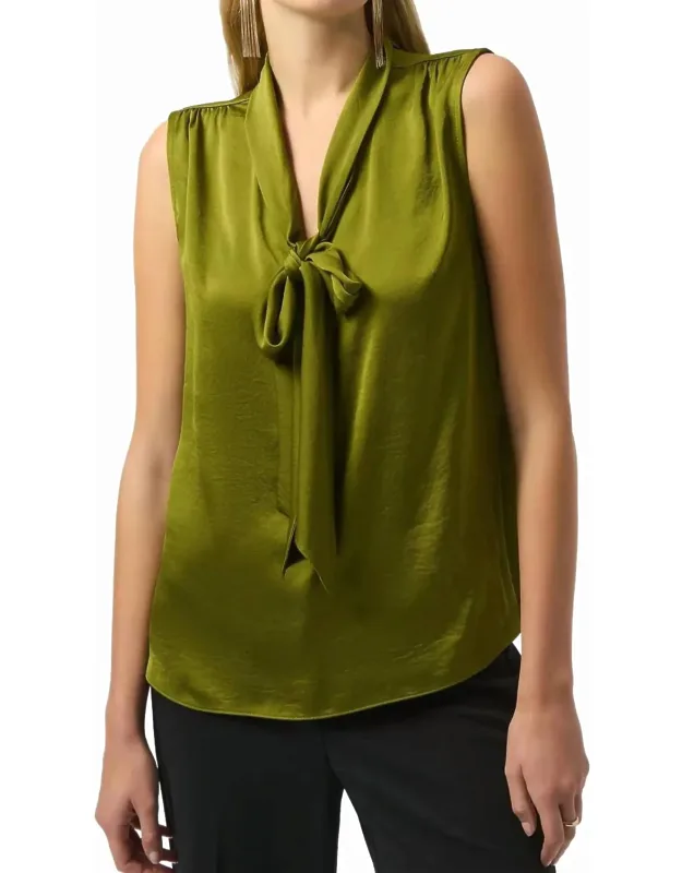 V Neck Tie Sleeveless Top
