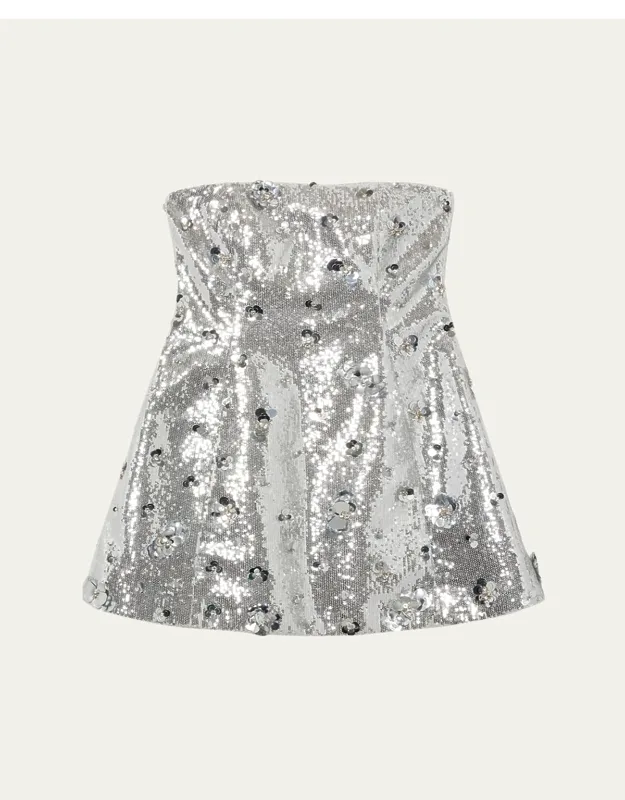 Arta Strapless Sequin A-line Mini Dress