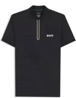 Bodymapping-jersey Slim-fit Polo Shirt With Zip Neck