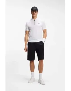 Bodymapping-jersey Slim-fit Polo Shirt With Zip Neck